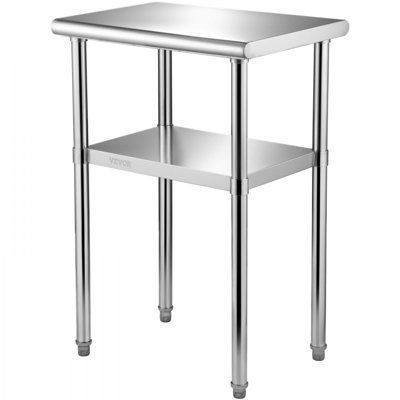 Stainless Steel Prep Table, 24 x 18 x 36 Inch, 600lbs Load Capacity Heavy Duty