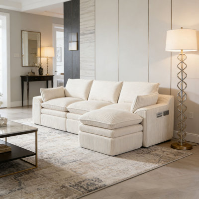 Modern L Shaped Compressed Modular Sectional Sofa
