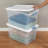 6-Pack Stackable Storage Bin with Lid, Clear Plastic Design, 64 Quart