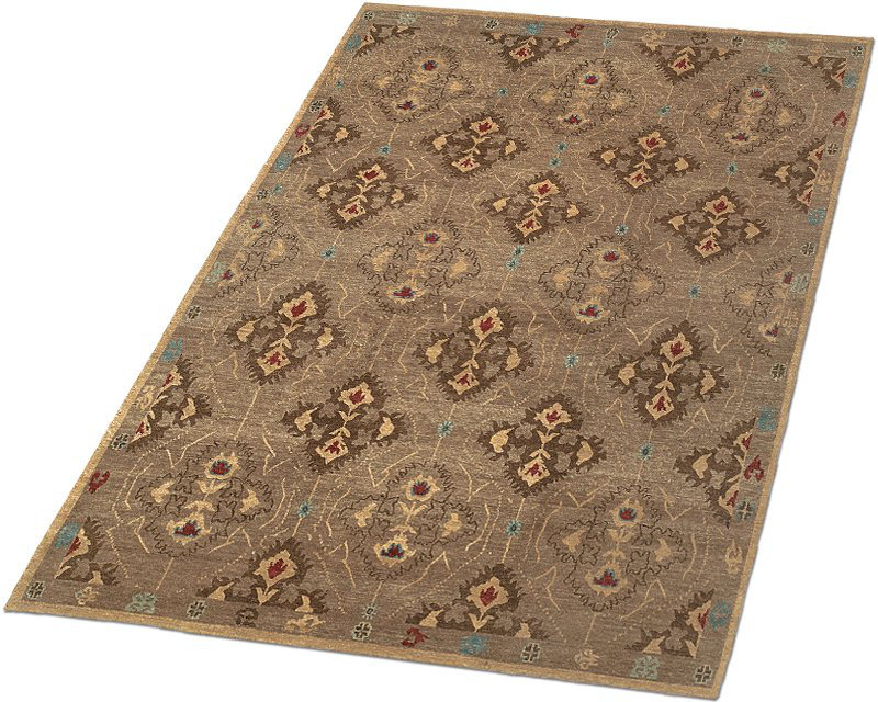 Samkara Wool Oriental Area Rug in Brown/Taupe, Rectangle 12' x 16'