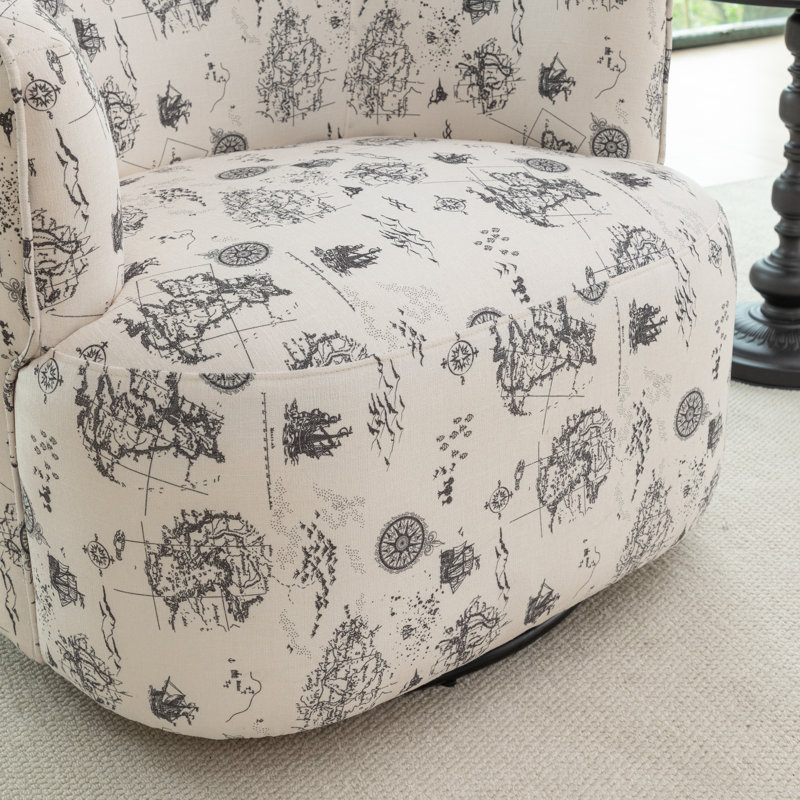 Fauteuil demi-tonneau pivotant rembourré Bryonie