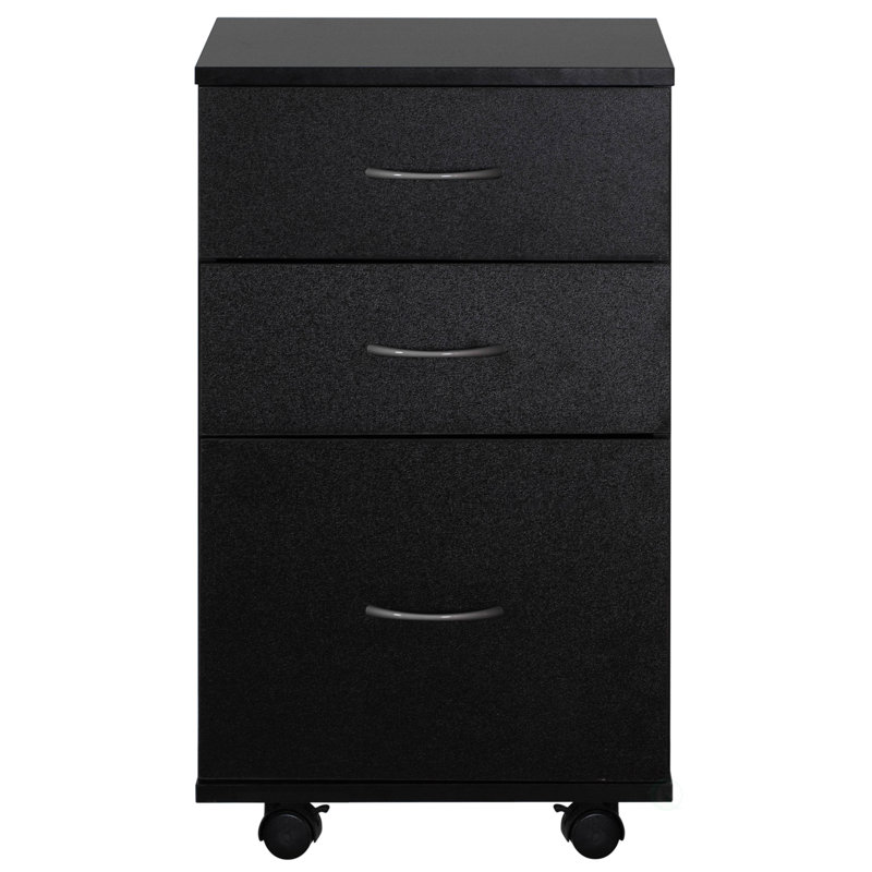 Lokman 15'' Wide 3 -Drawer Mobile File Cabinet, Black