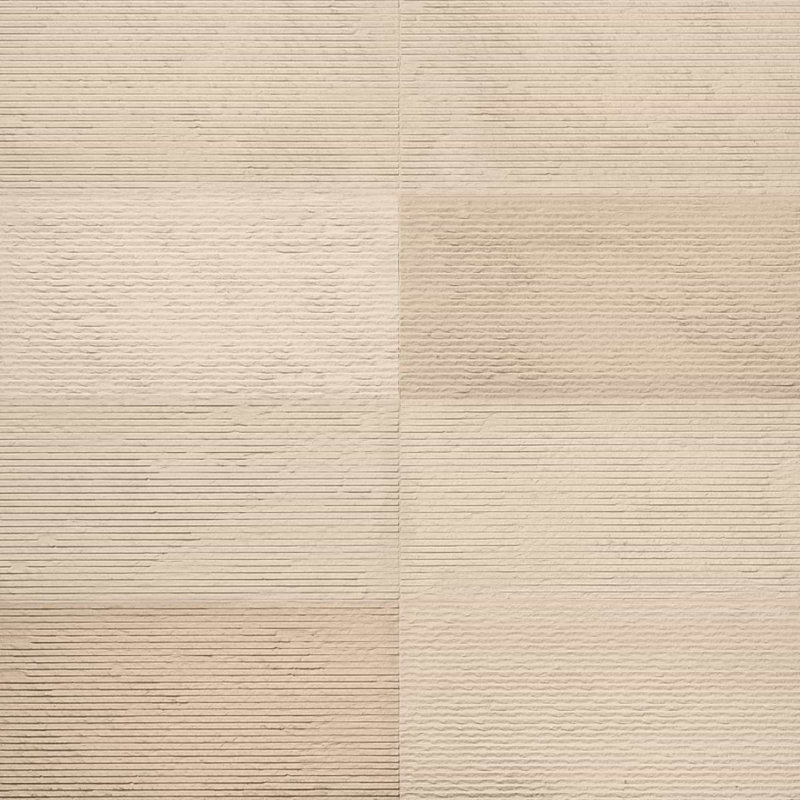 Rakestone 12x24 3D Honed Limestone Stone Tile, Comb Textured, Limestone, Wooden Beige
