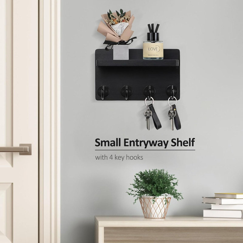Manufactured Wood Wall Organizer, Black