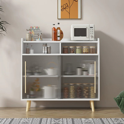 Buffet en bois manufacturé blanc