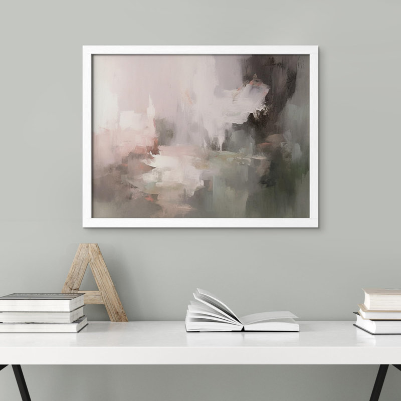 «Abstract Neutral Palette Textured» sur papier, H 11 po x l 14 po, Blanc