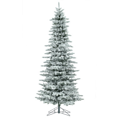 Utica Flocked Fir Slim Unlit Artificial Christmas Tree