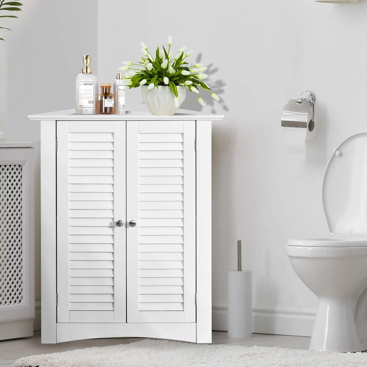 Deprise White Bathroom Storage Cabinet Ebern Designs