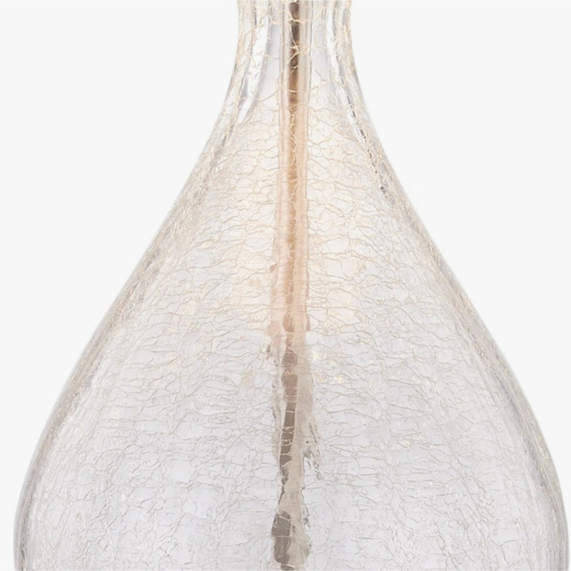 Ensemble de 2 lampes de table en verre transparent H 23 po avec abat-jour en lin blanc pour table de chevet