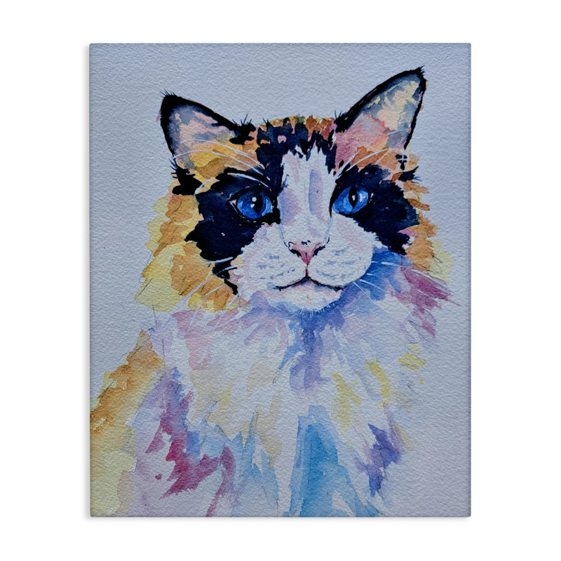 Portrait de chat Calico, conception de Tatiana Roberts, H 20 po x l 16 po