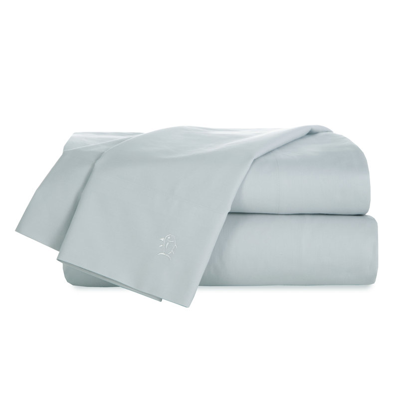 Southern Tide Cotton Twill Sheet Set, Sunlight Blue, Queen Sheet Set with 2 Pillowcases