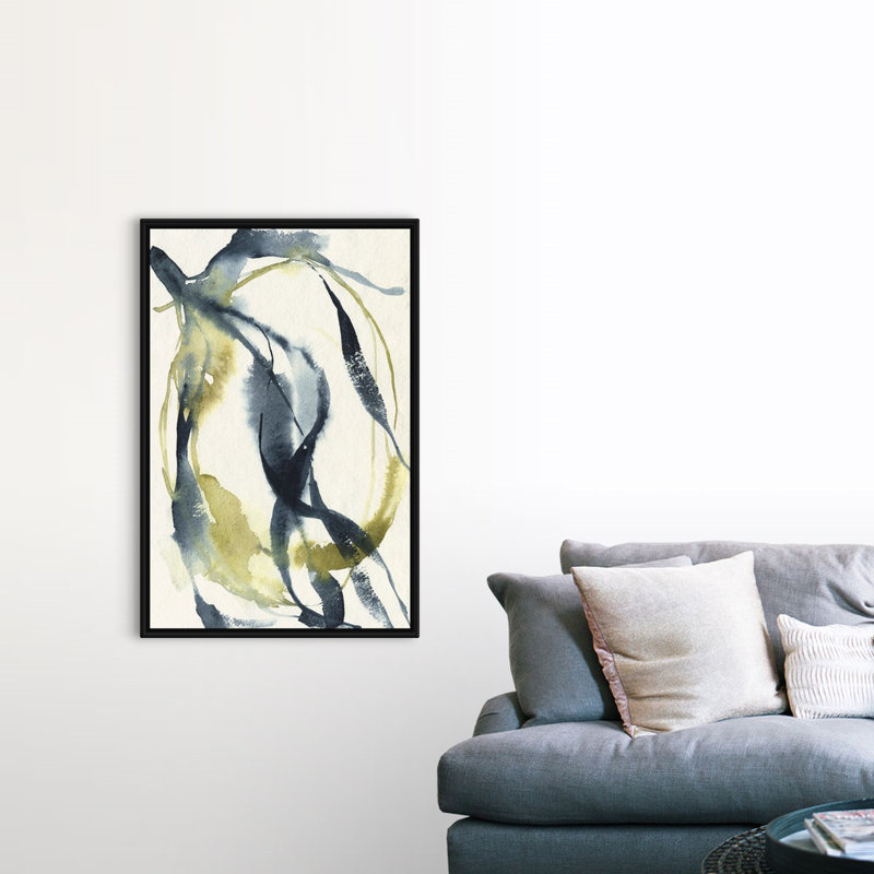 «Unwind II» par Jennifer Goldberger - reproduction d'art, H 50 po x l 34 po x P 1,75 po, Toile avec cadre noir