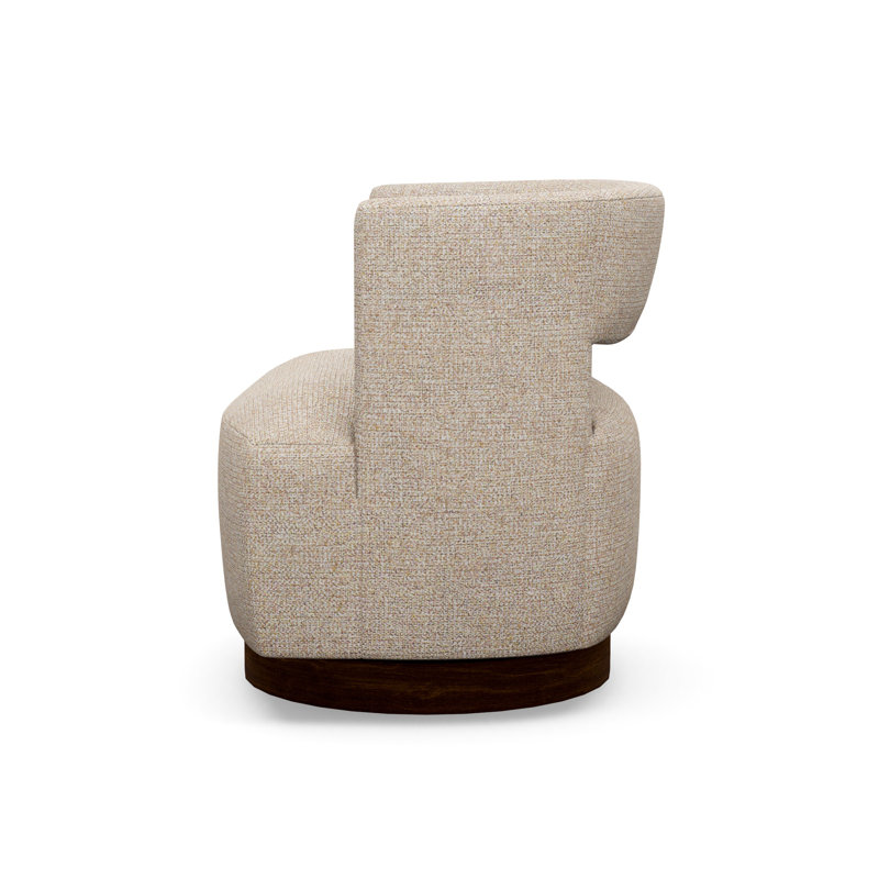 Crystle Swivel Barrel Chair, 5246-74, Walnut