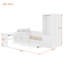Lit plateforme en bois avec 6 tiroirs, tablettes, bureau et garde-robe-117975388