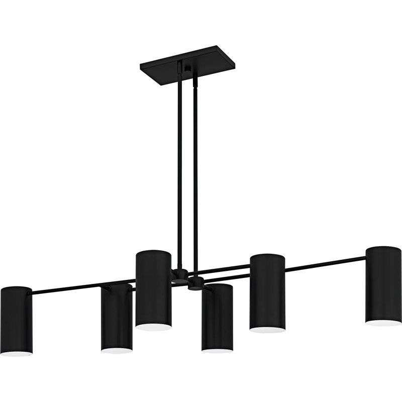Lustre linéaire à 6 lumières Foreland, Noir mat