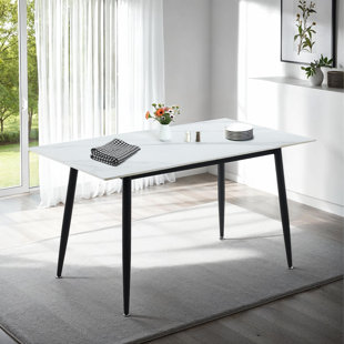 Deitrick DINING TABLE - WHITE MARBLE STONE EFFECT