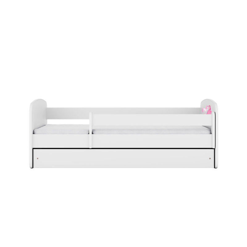 Cicero Drawer Convertible Bed and Mattress, White, European Toddler (80 x 160 cm)