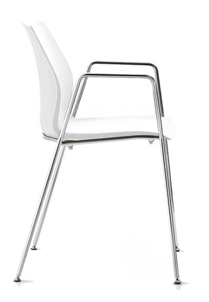Chaise d'invité à 4 pieds Vortex, blanc