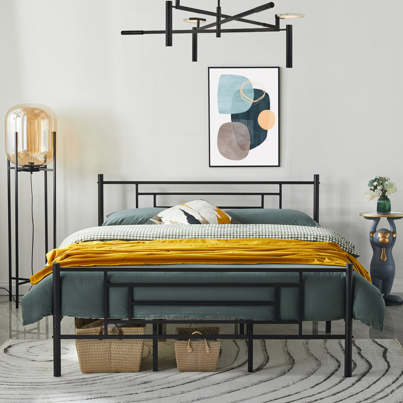 39.3" Bed Frame with Dual Center Support, Queen