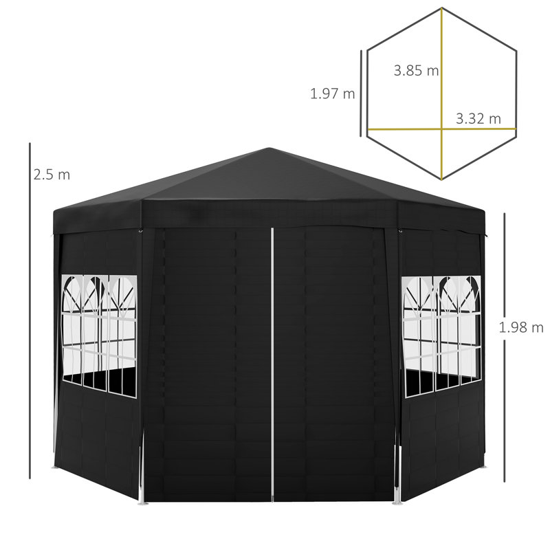 4m x 3m Party Tent, Black