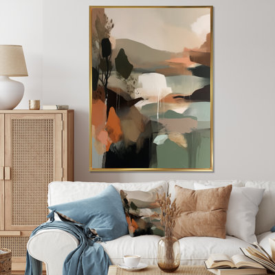 Green And Beige Transcending Reality I - Abstract Painting Wall Art Living Room
