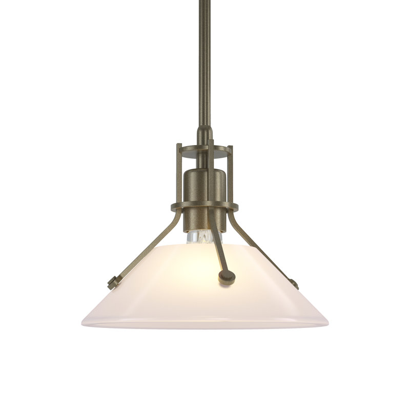 Henry 1 - Light Single Cone Pendant, Frosted Glass, Soft Gold