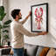 Crimson Lobster Study Botanical - Print-136639477-136639472