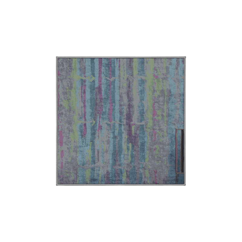 Tapis gris lavable à la machine, Carré 5 pi