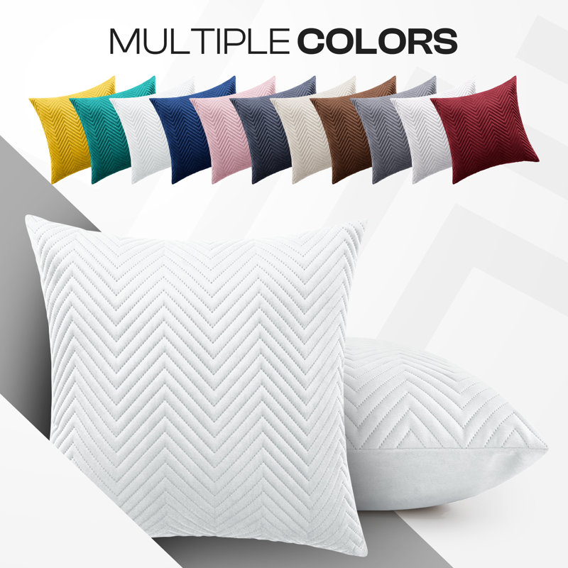 Square Cushion Cover, White