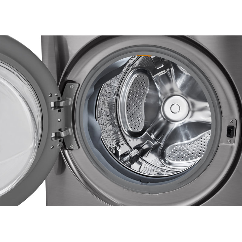 LG Single Unit Front Load WashTower with Center Control 4.5 cu. ft. Washer and 7.4 cu. ft. Electric Dryer, Steel