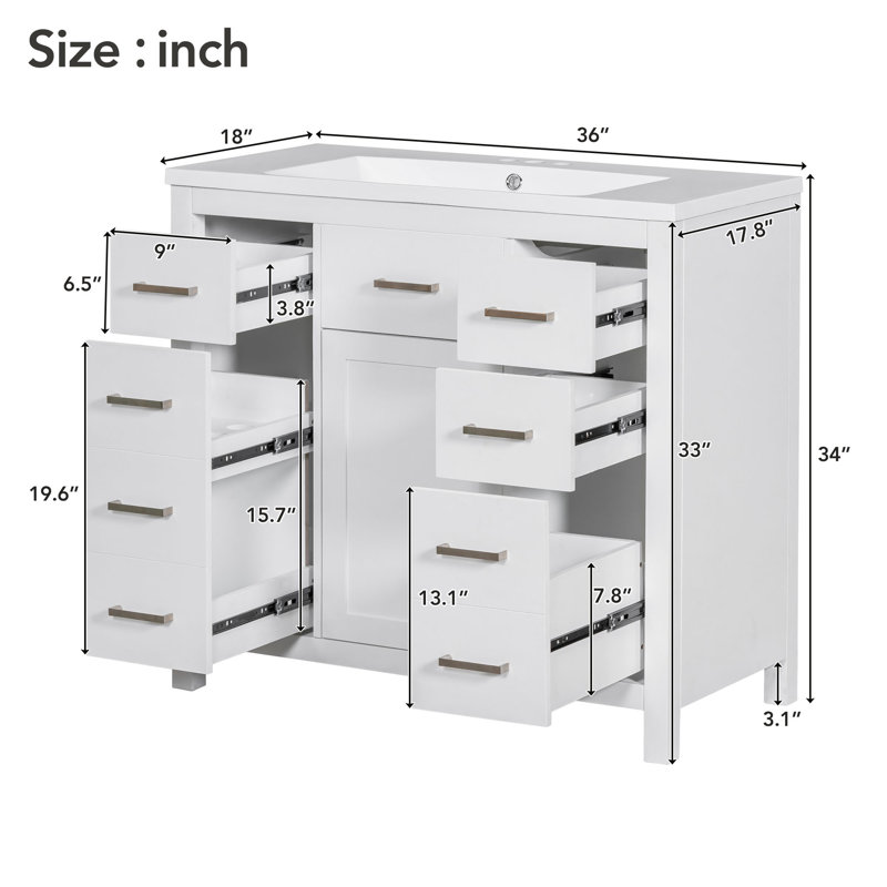 Meuble-lavabo simple 36 po avec comptoir