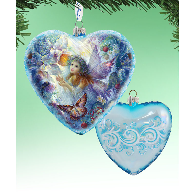 Holiday 5.5'' Handmade Glass Hanging Figurine Ornament