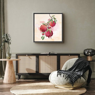 Food And Beverages " Watercolor Splash Pomegranate Tree Fruit Food Illustrations Realism Rustic Nature Relax/Calm "