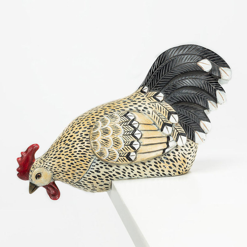 Figurine de coq noir peering Fearn