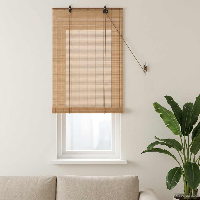 Bamboo Roller shade, Brown, 60 cm W x 160 cm L