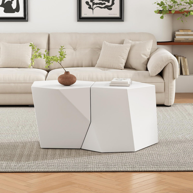 ENSEMBLE DE TABLE À CAFÉ MODERNE MGO, Blanc