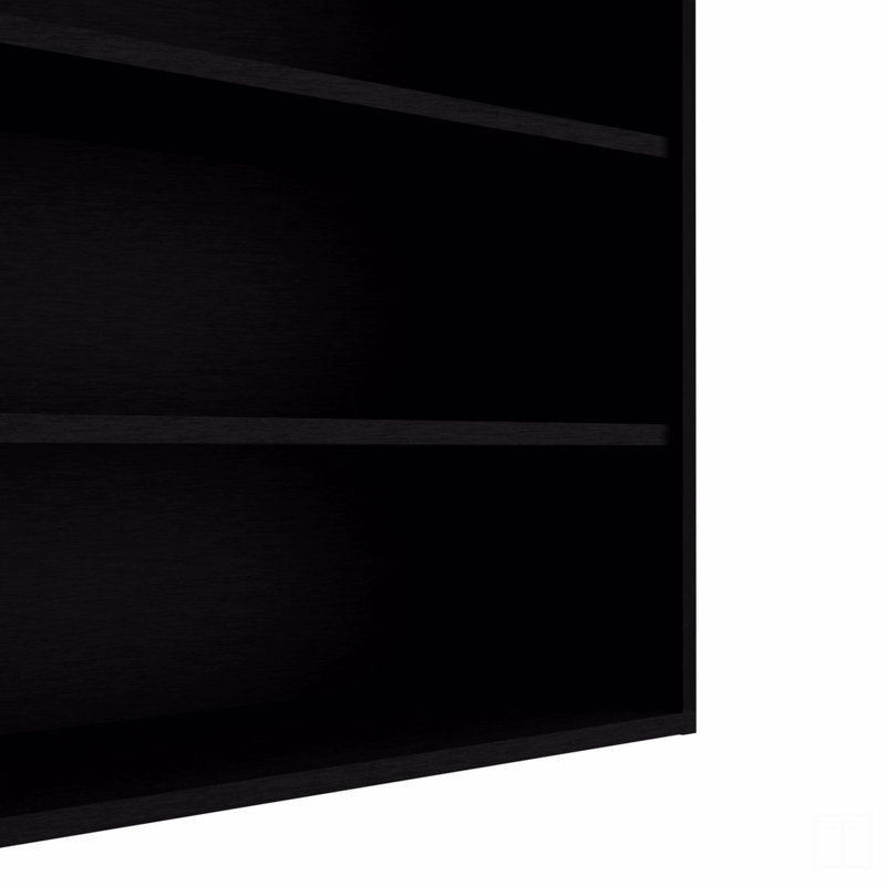 Wall Cabinet With Open Storage, Black