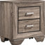 5 pièces pour grand lit, taupe délavé, grain de chêne naturel, cadre photo, glissières de tiroir grand, bois franc d'ingénierie, glissières, miroir et table de chevet