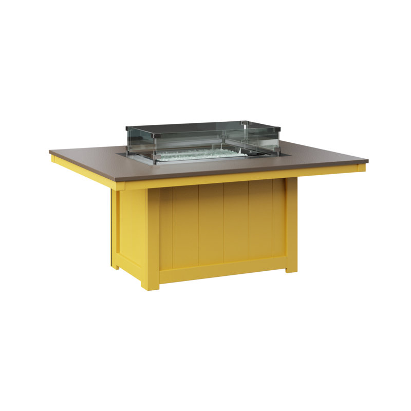 Foyer de table rectangulaire Berlin Gardens Donoma, Bronze martelé avec base jaune soleil