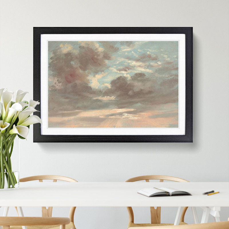 Stormy Sunset by John Constable - Picture Frame Painting, Black Framed, 36cm H x 48cm W x 2cm D