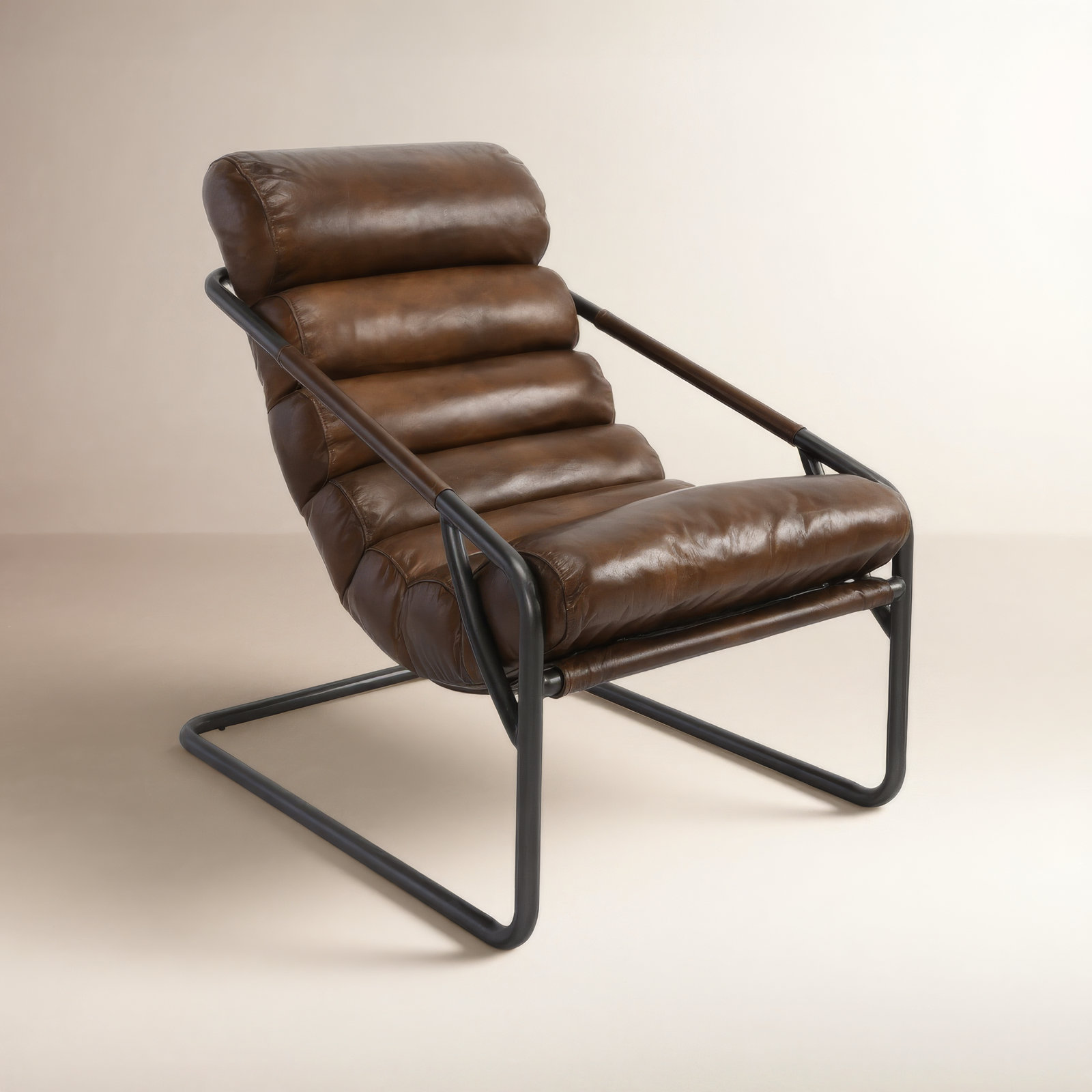Ottawa Genuine Leather Armchair, Brown