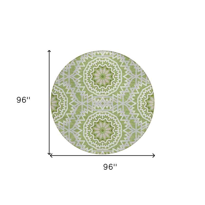 HomeRoots Round Machine Woven Area Rug