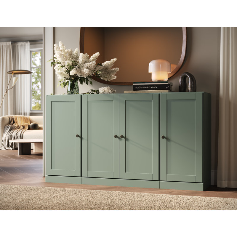 Buffet 65% avec portes Shaker, 2 tiroirs et tablettes réglables Palace Imports, Sauge