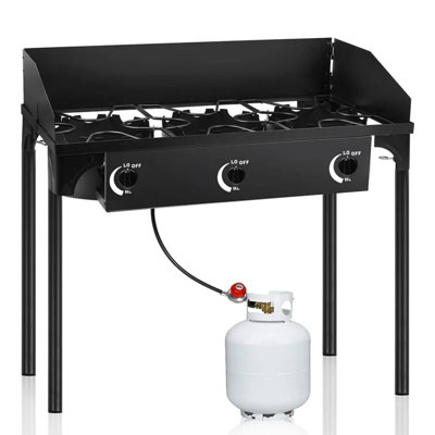 3 Burner Black Camping Stove