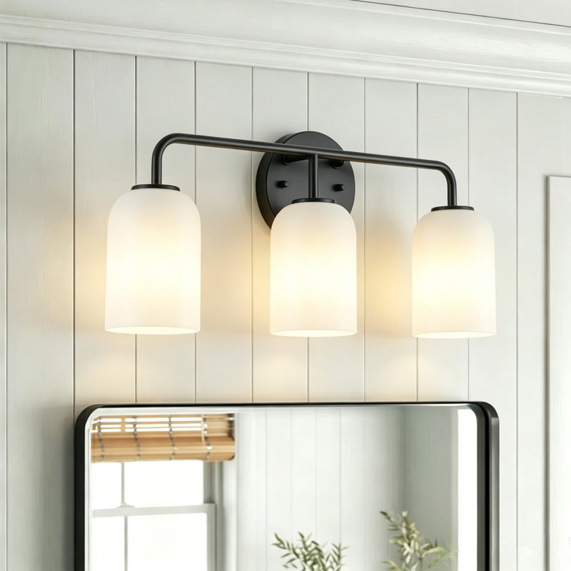Éclairage pour meuble-lavabo en verre 3 lumières