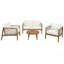 Ensemble de 4 chaises d'extérieur avec cadre en bois d'acacia et corde pour terrasse-130482976