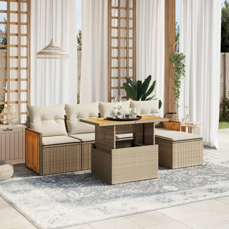  Ensemble de canapé de jardin beige