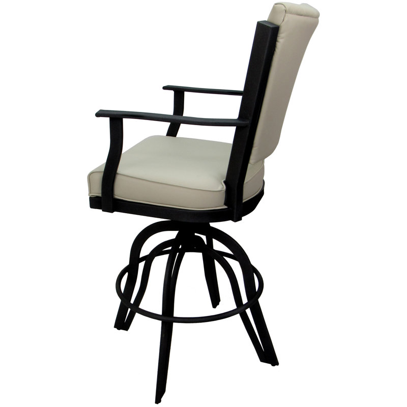 Tabouret de comptoir pivotant 26 po, Noir, Beige Océan