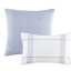 Ensemble de literie en coton 6 pièces pour très grand lit, édredon rembourré, look moderne avec rayures, jupe de lit tombante de 15 po, rayures texturées pour la décoration, lavable à la machine-120479307