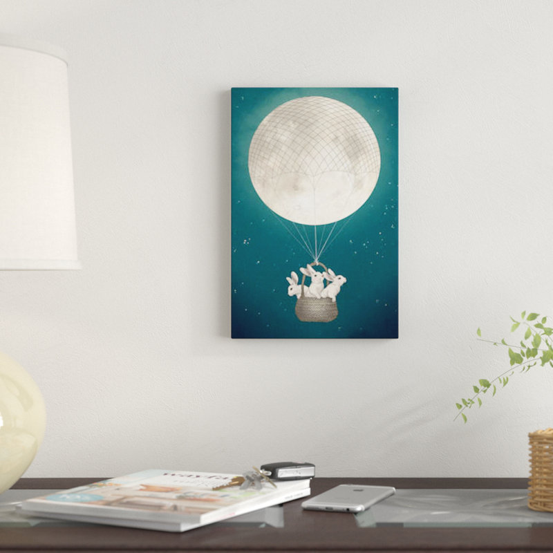 Moon Bunnies - Impression sur toile tendue, H 12 po x l 8 po x P 0,75 po, Toile tendue